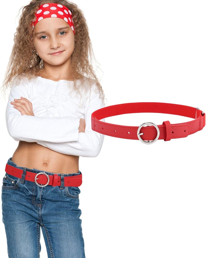 AWAYTR Kids Elastic Leather Belt - Stretch Belt for 3-16 Girls and Boys 16"-31.5" - Image 1